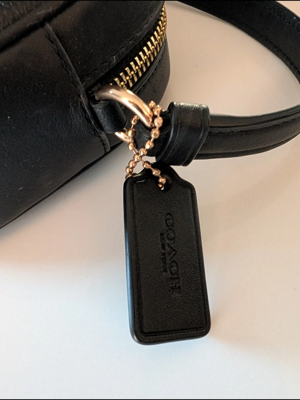 Coach Black Embossed Leather Crossbody Mini Jamie Camera Bag